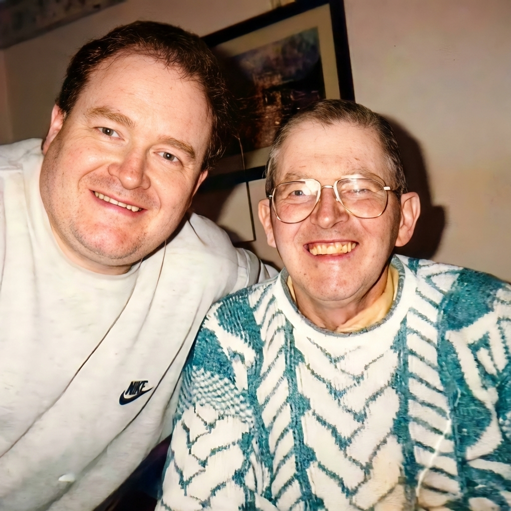 Beautifully restored and colourised photograph of couple - vibrant colors, clear details, professionally enhanced